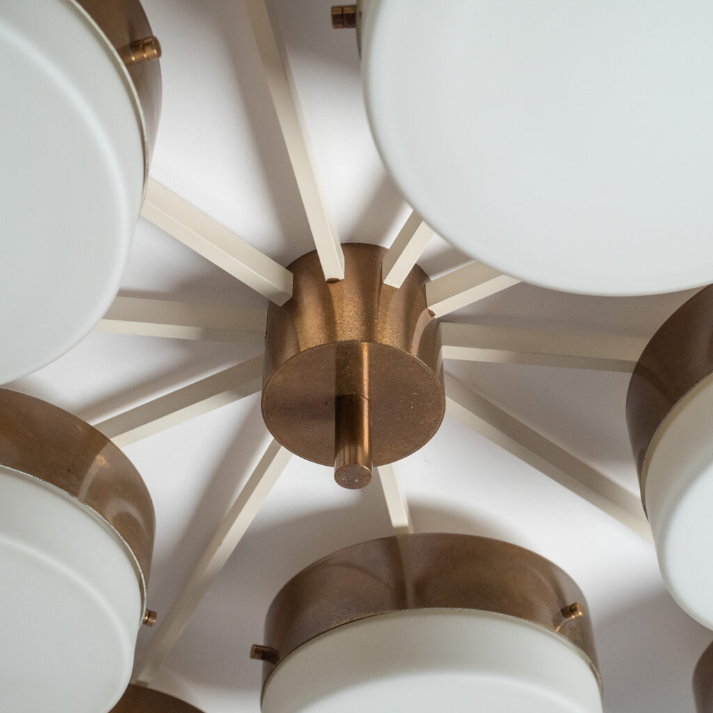 Large Gio Ponti 10-Arm Ceiling Light, 1960