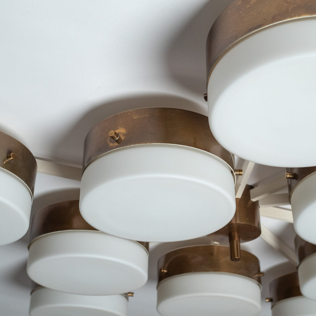 Large Gio Ponti 10-Arm Ceiling Light, 1960