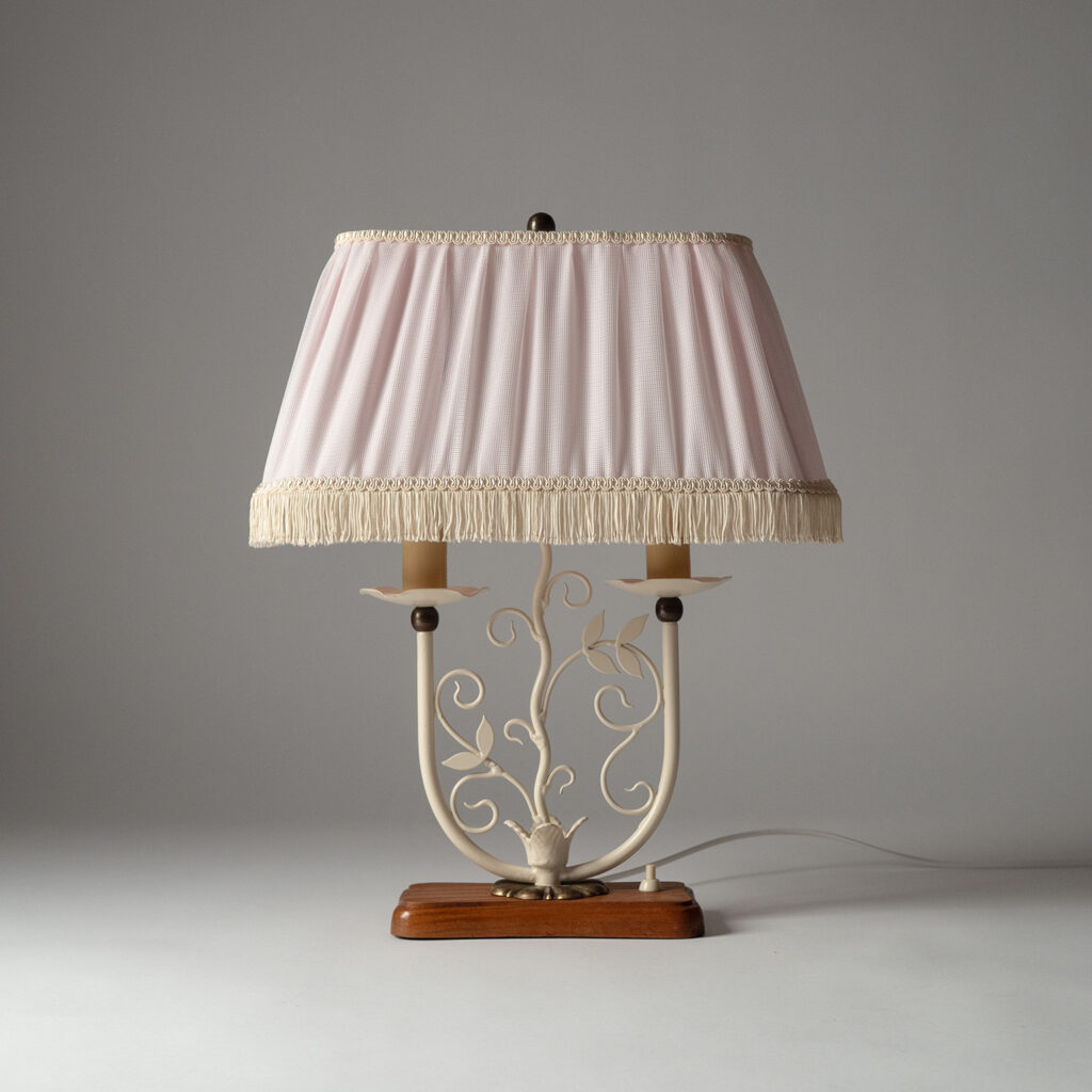 Bjerkås Painted Iron Table Lamp, 1940s
