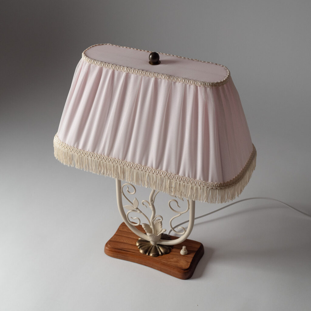 Bjerkås Painted Iron Table Lamp, 1940s