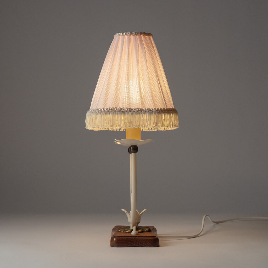Bjerkås Painted Iron Table Lamp, 1940s