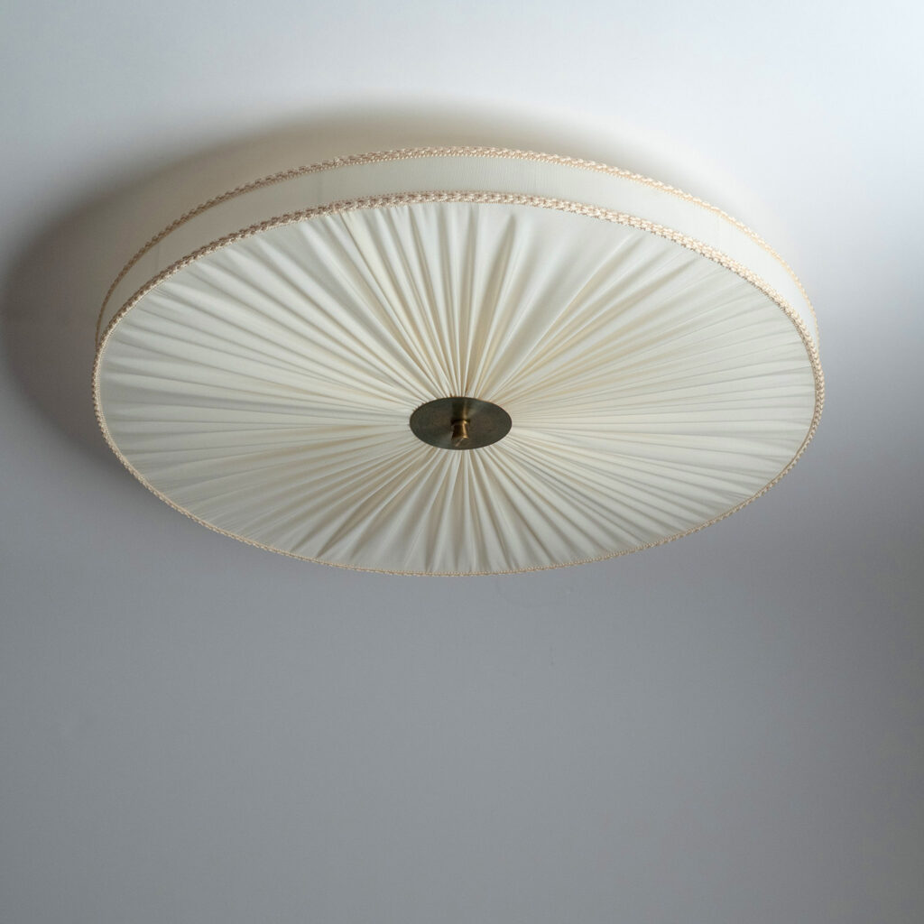 Large Böhlmarks Fabric Ceiling Light, circa 1950