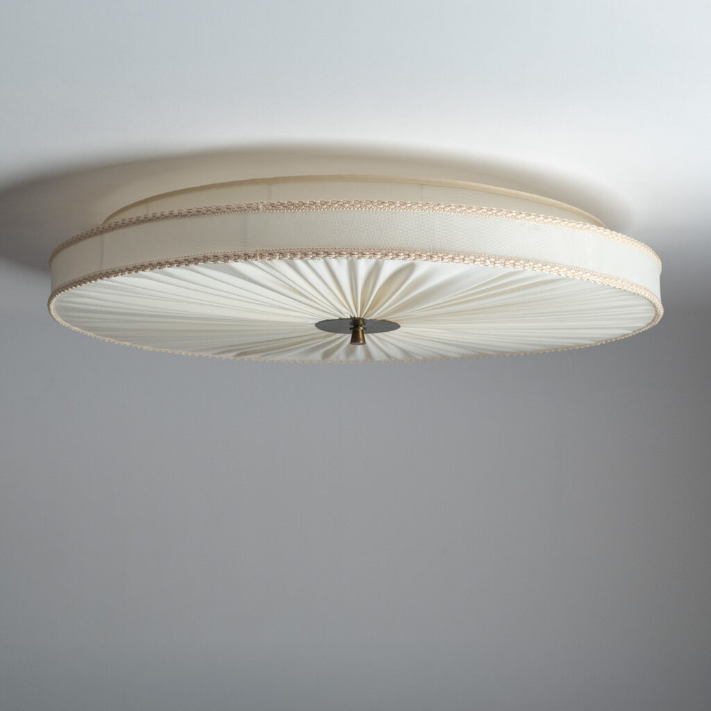 Large Böhlmarks Fabric Ceiling Light, circa 1950