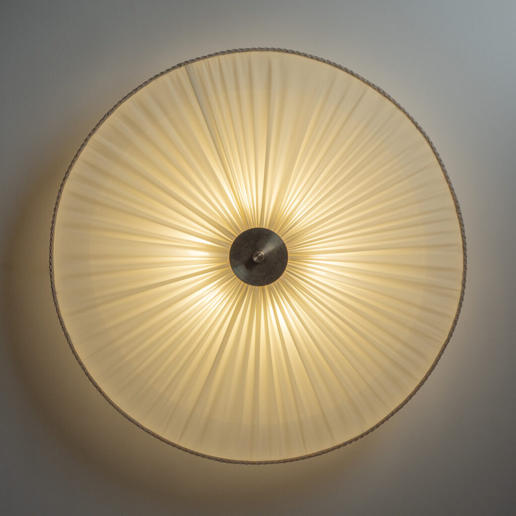 Large Böhlmarks Fabric Ceiling Light, circa 1950