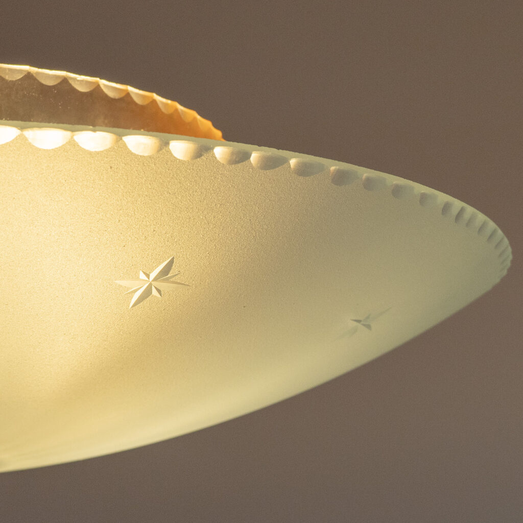 Böhlmarks Brass And Cut Glass Ceiling Light, 1930s