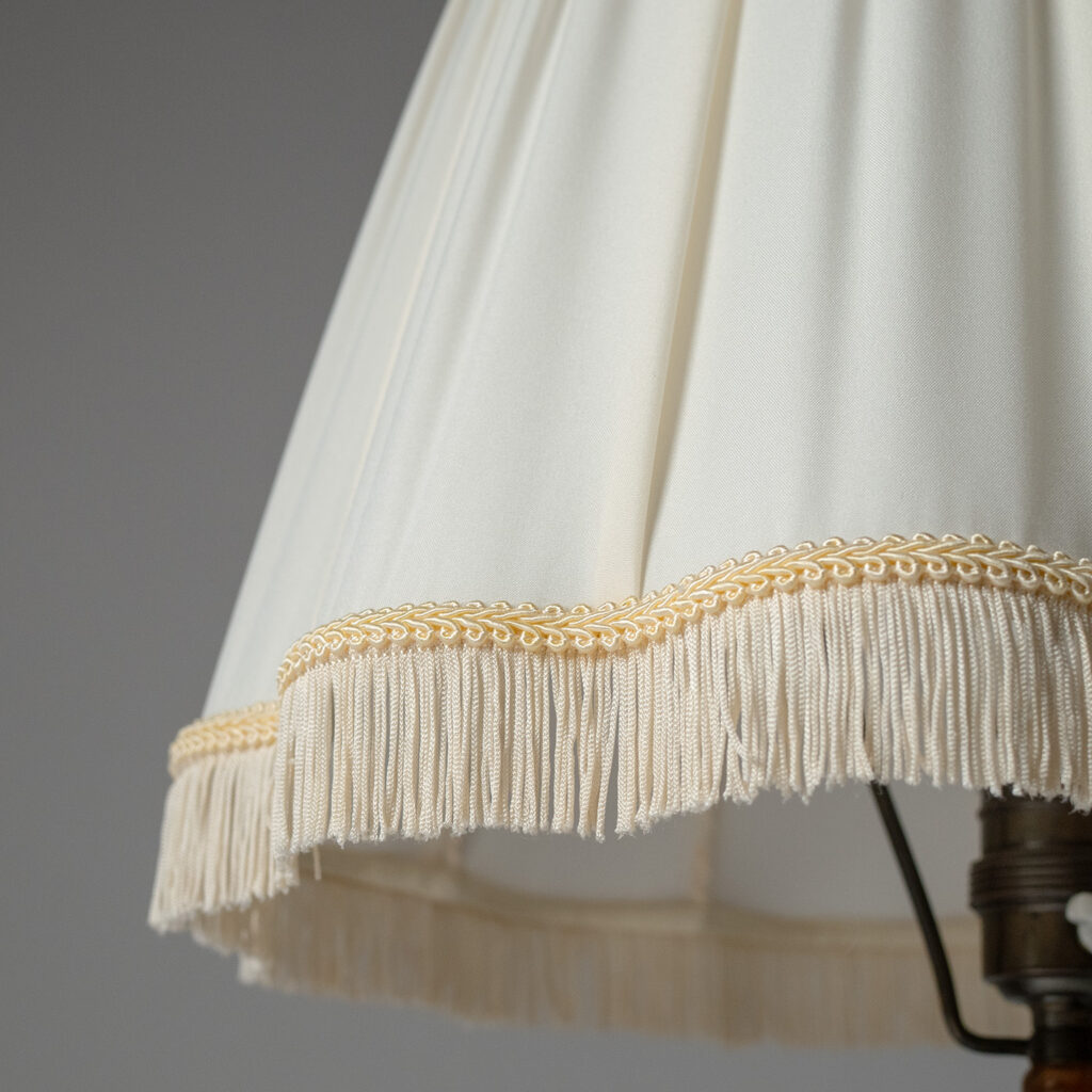 Tall Swedish Wood Table Lamp, circa 1940