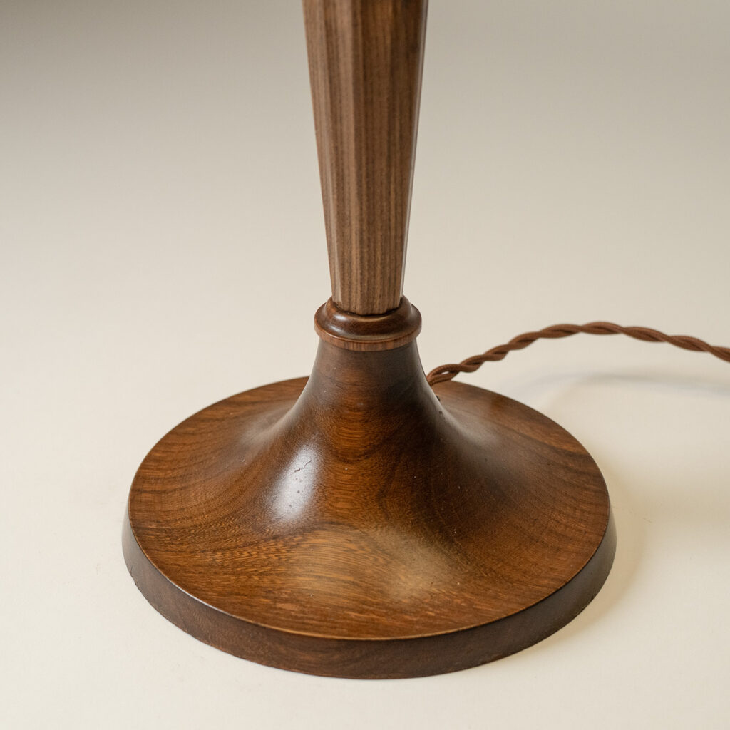 Tall Swedish Wood Table Lamp, circa 1940