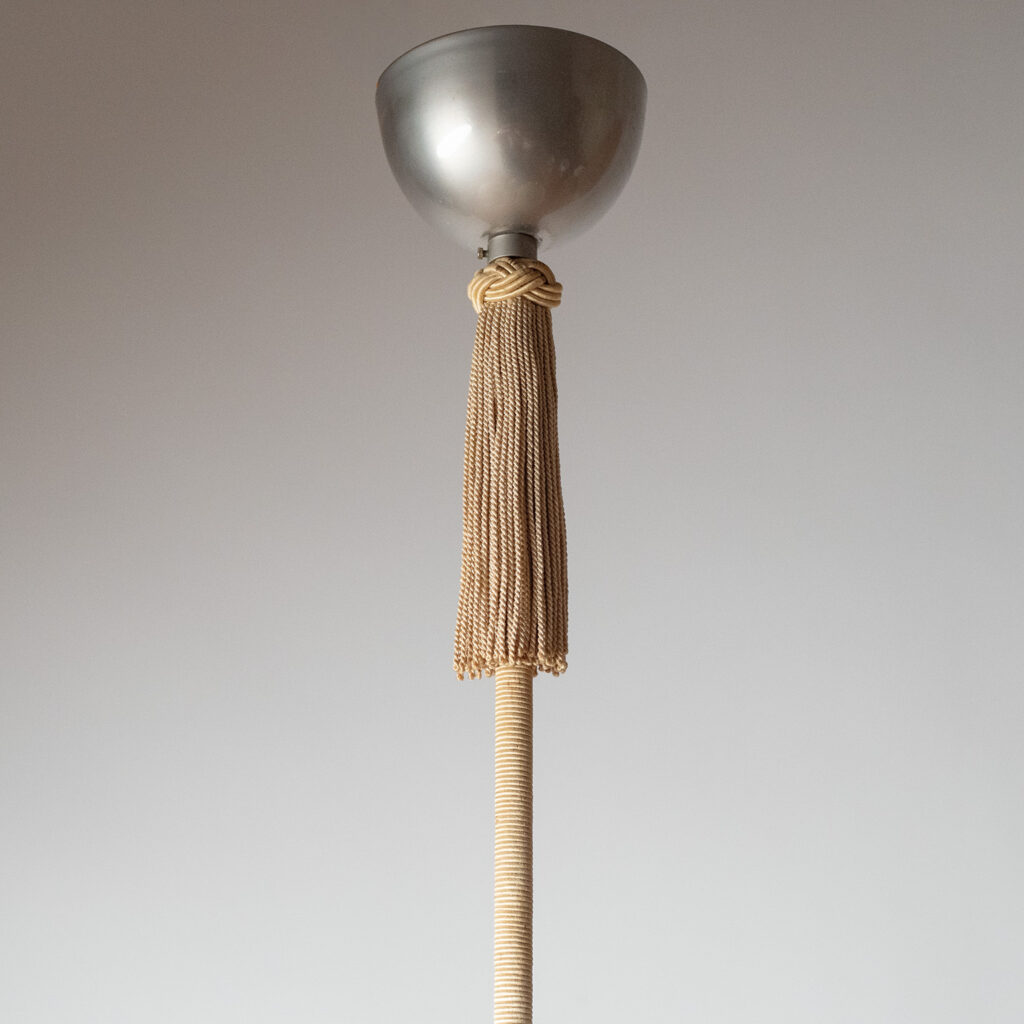 Swedish Nickel And Glass Chandelier, 1930s