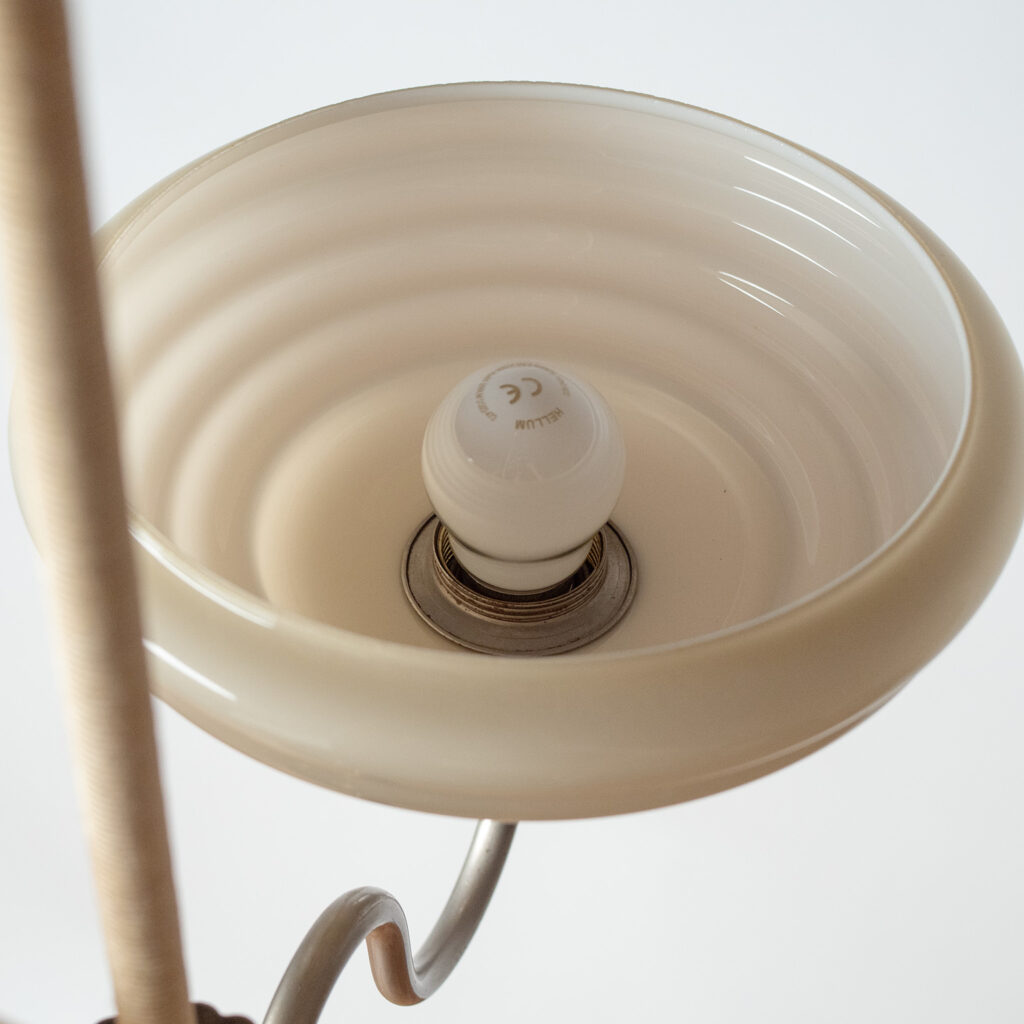 Swedish Nickel And Glass Chandelier, 1930s