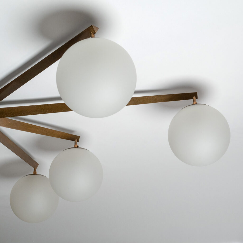 Angelo Lelii Stella A 9 Ceiling Light, circa 1960