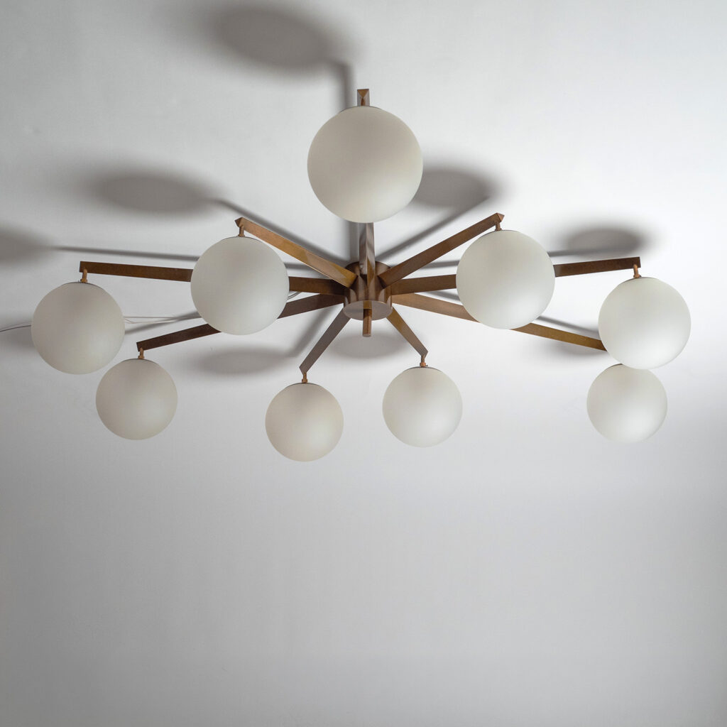 Angelo Lelii Stella A 9 Ceiling Light, circa 1960