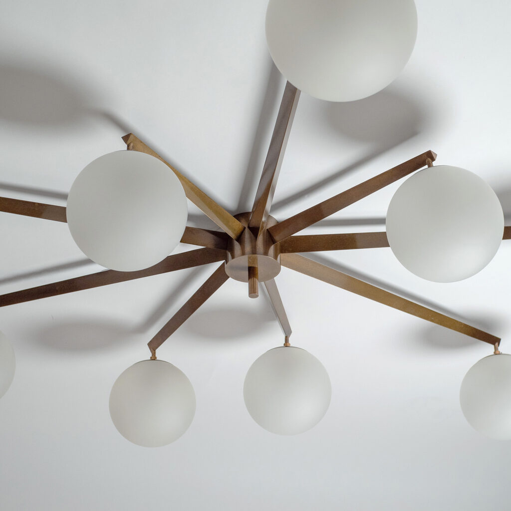 Angelo Lelii Stella A 9 Ceiling Light, circa 1960