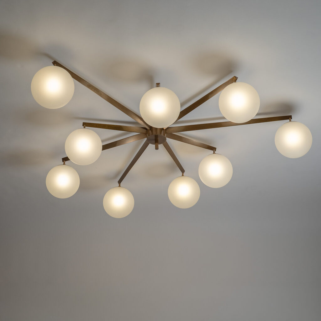 Angelo Lelii Stella A 9 Ceiling Light, circa 1960