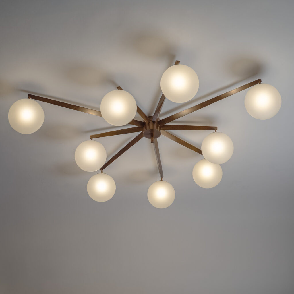 Angelo Lelii Stella A 9 Ceiling Light, circa 1960