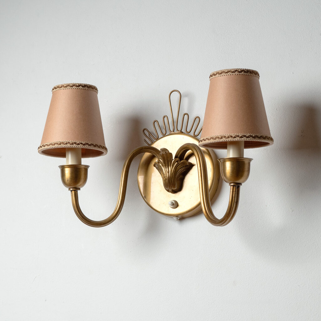 Swedish Brass Wall Light, circa 1950