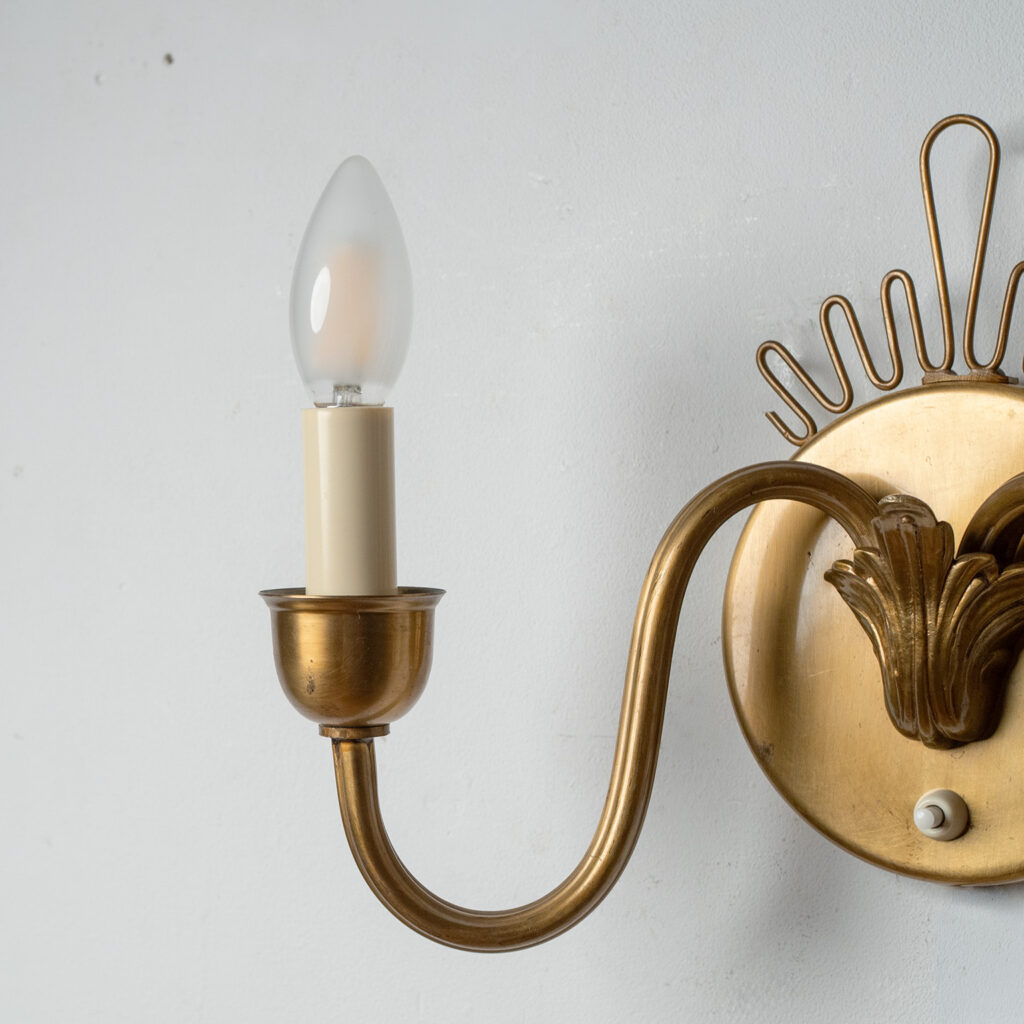 Swedish Brass Wall Light, circa 1950
