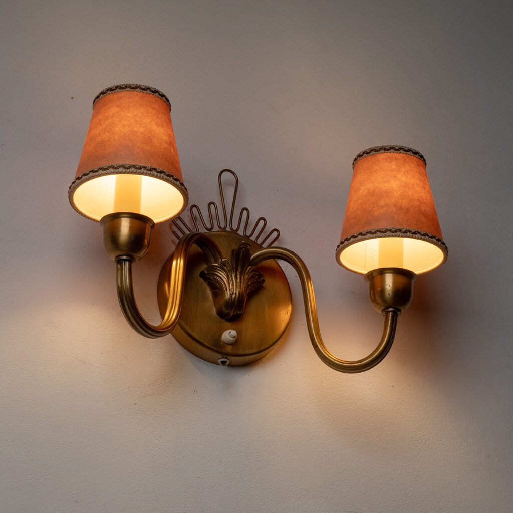 Swedish Brass Wall Light, circa 1950