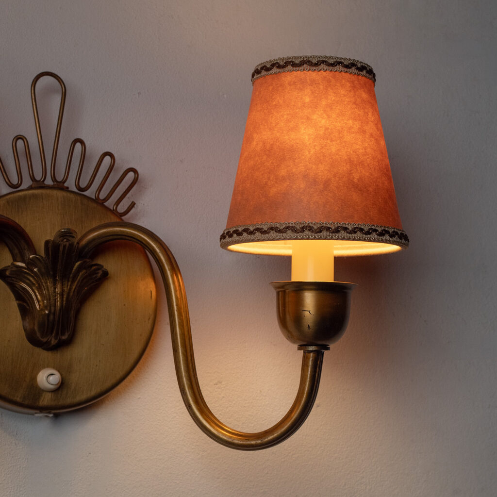 Swedish Brass Wall Light, circa 1950