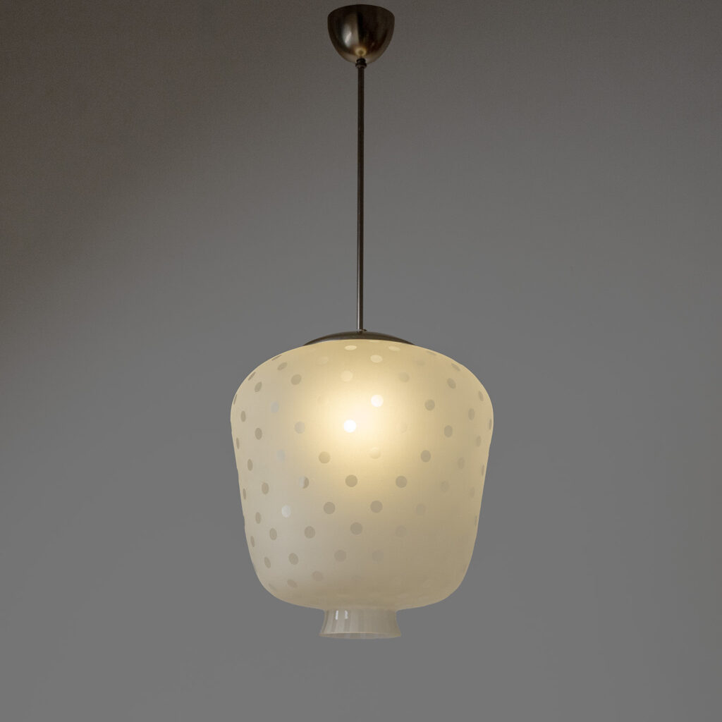 Very Large Swedish Glass Pendant, 1940s