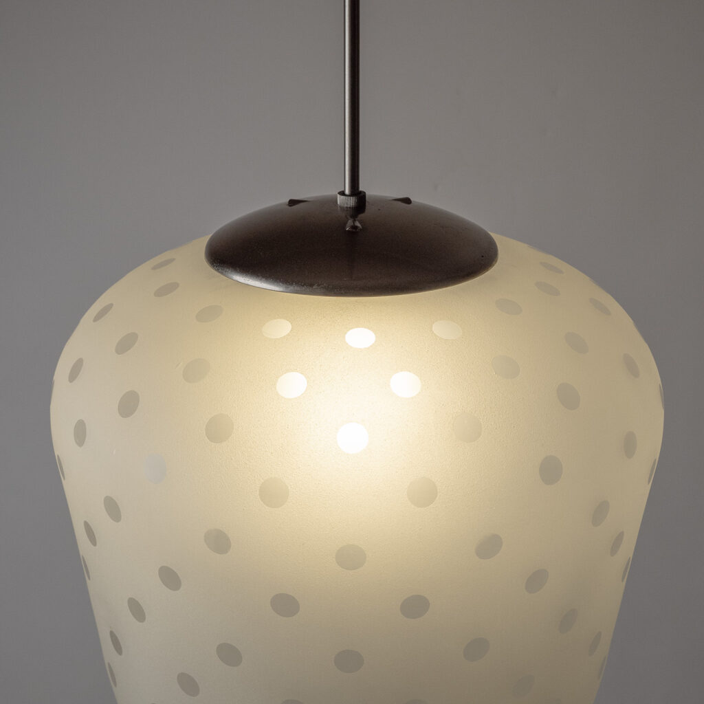 Very Large Swedish Glass Pendant, 1940s