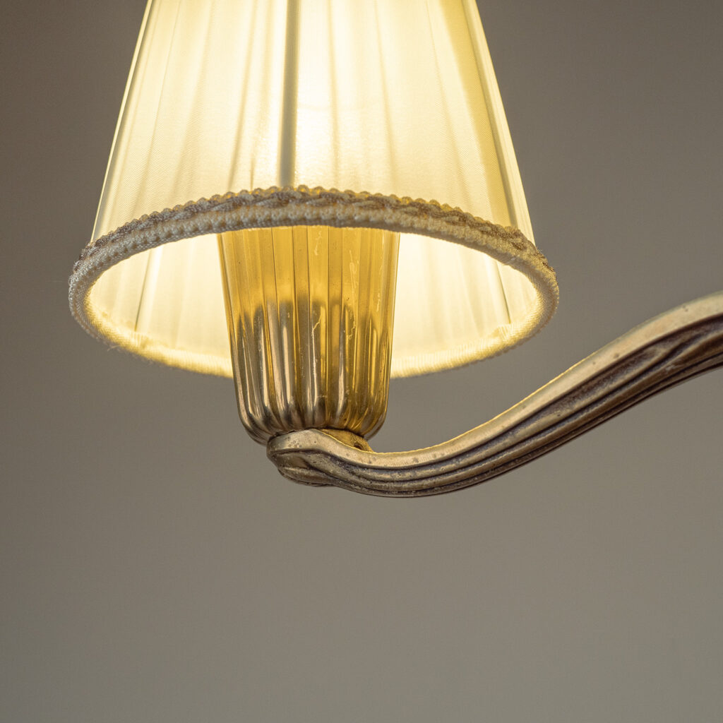 Swedish Brass Chandelier, Sonja Katzin, ASEA 1950s
