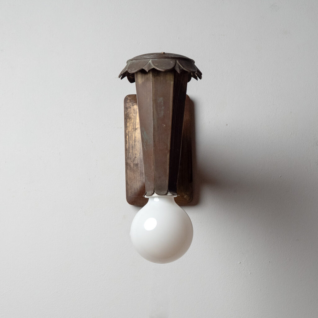 Large Austrian Brass Wall Light, circa 1920