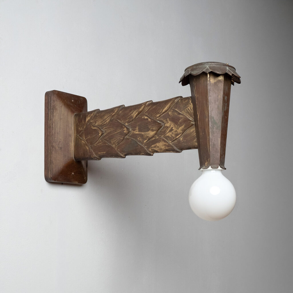 Large Austrian Brass Wall Light, circa 1920