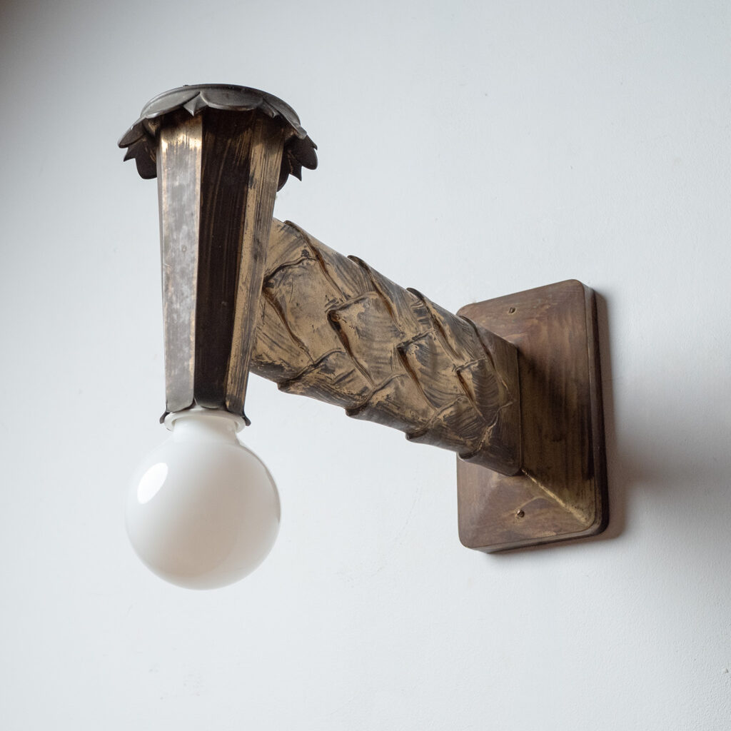 Large Austrian Brass Wall Light, circa 1920