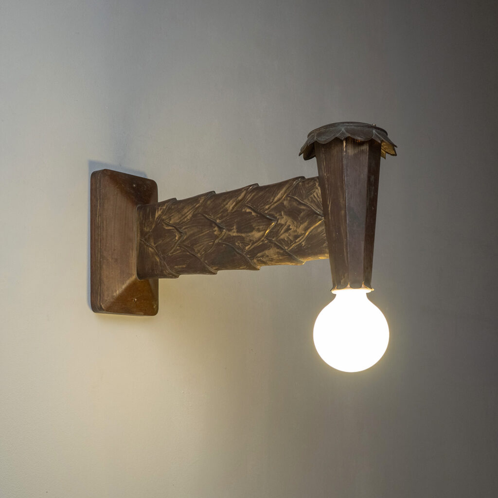 Large Austrian Brass Wall Light, circa 1920