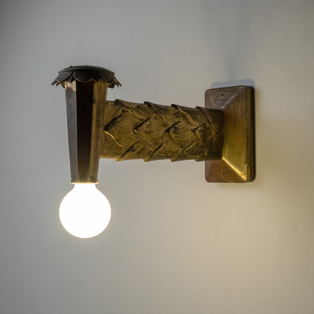 Large Austrian Brass Wall Light, circa 1920