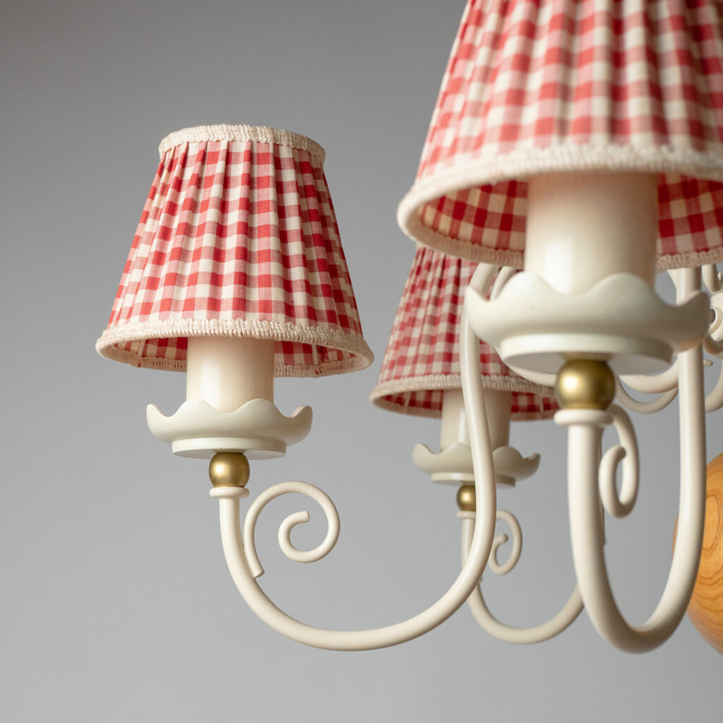 Swedish Painted Iron And Wood Chandelier, Bjerkås Armatur 1940s