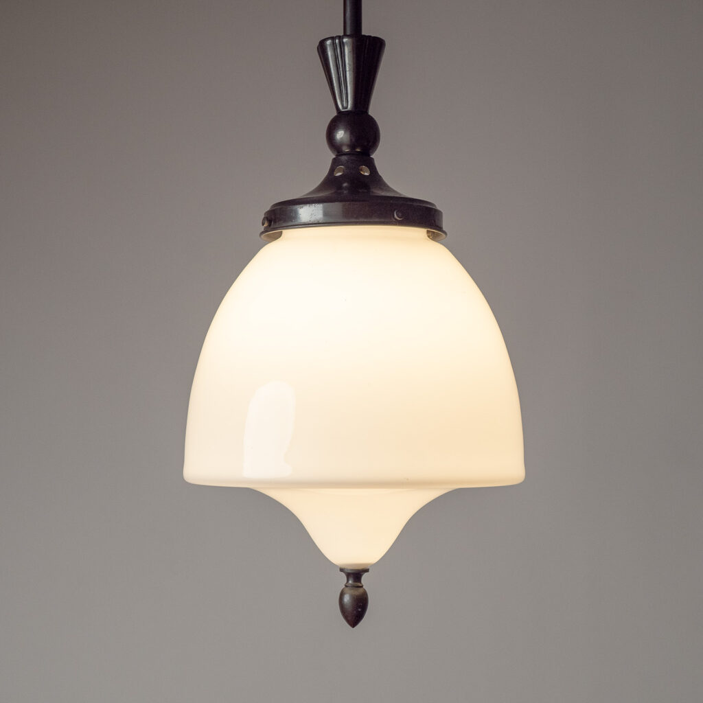 Böhlmarks Patinated Brass Pendant, circa 1930