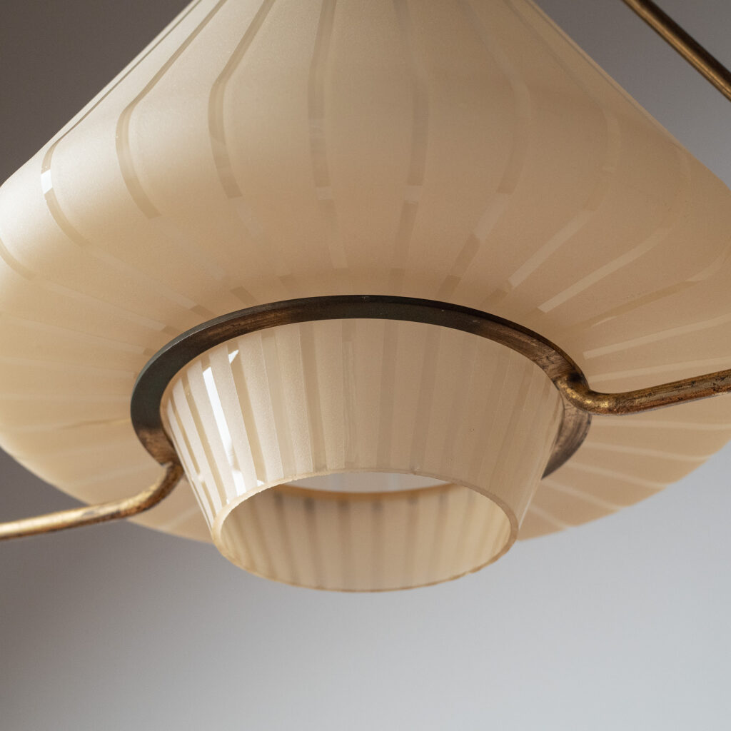 Harald Notini Brass And Glass Pendant, Böhlmarks 1950