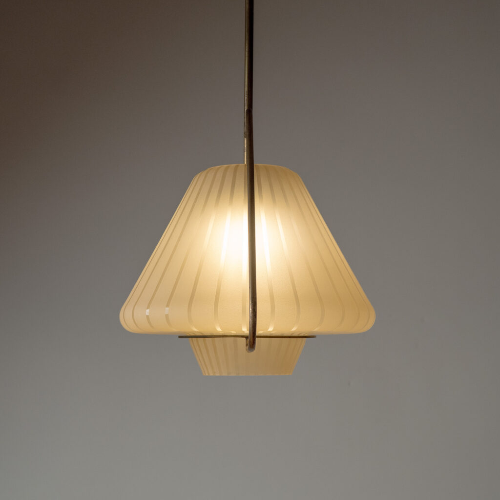 Harald Notini Brass And Glass Pendant, Böhlmarks 1950