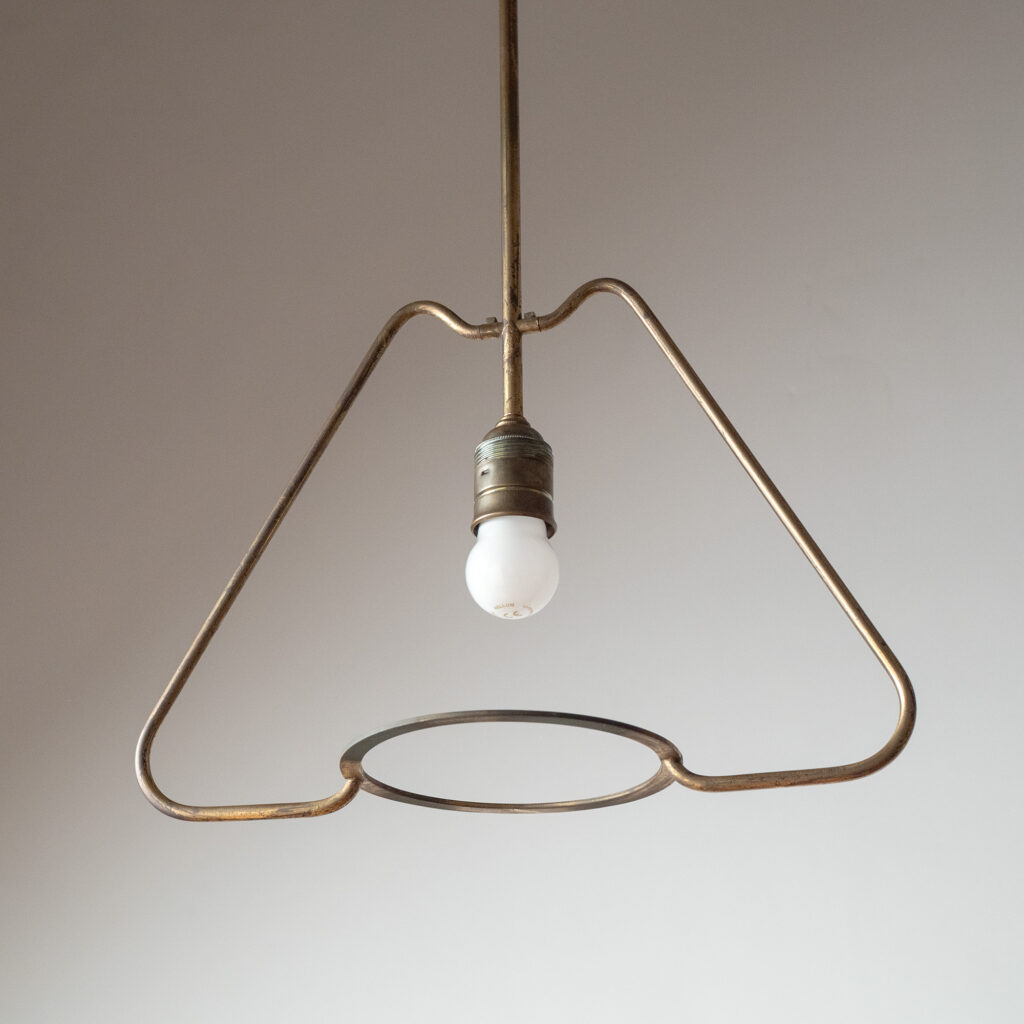 Harald Notini Brass And Glass Pendant, Böhlmarks 1950