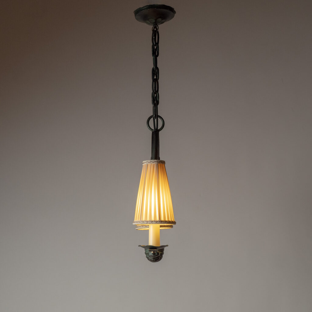 Patinated Iron Pendant by Bjerkås, 1940s