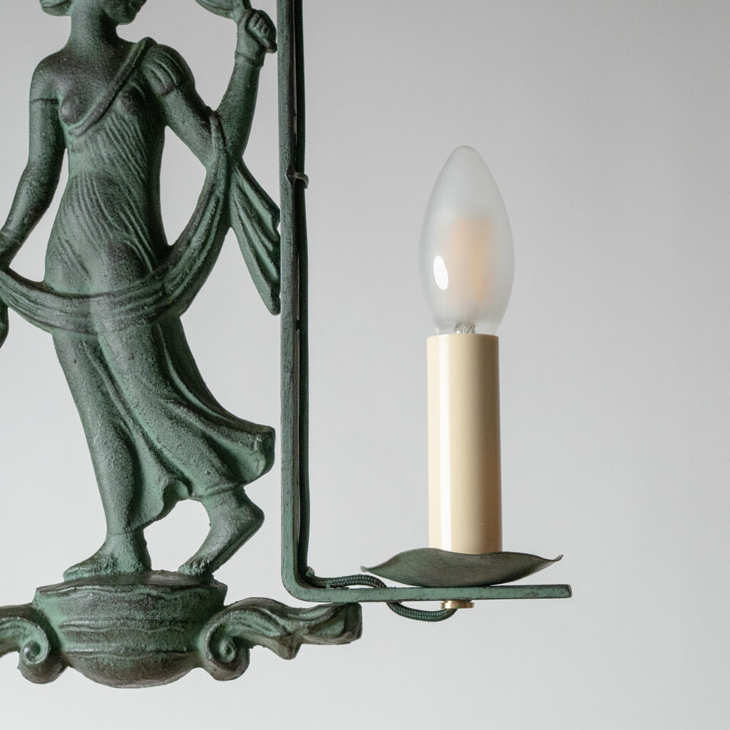 Patinated Iron Pendant by Bjerkås, 1940s