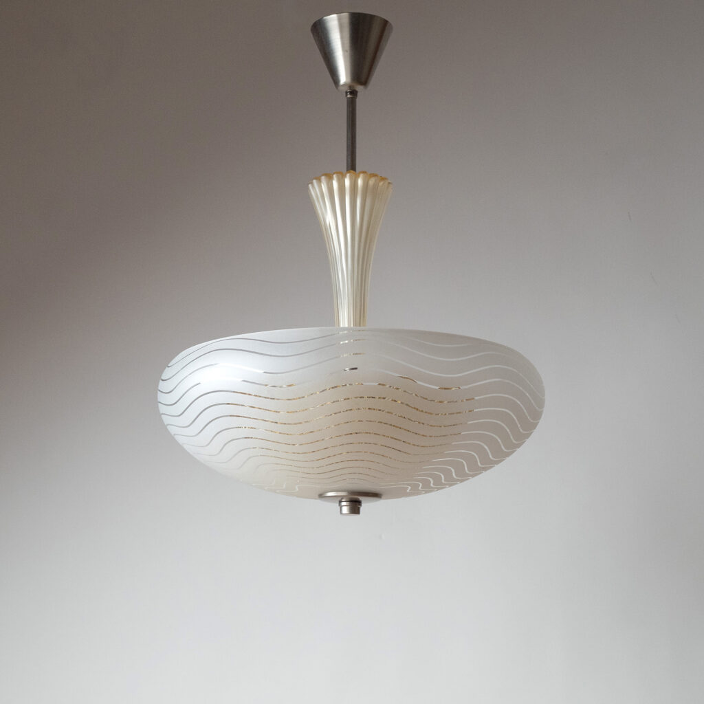 Orrefors Glass Chandelier, 1950s