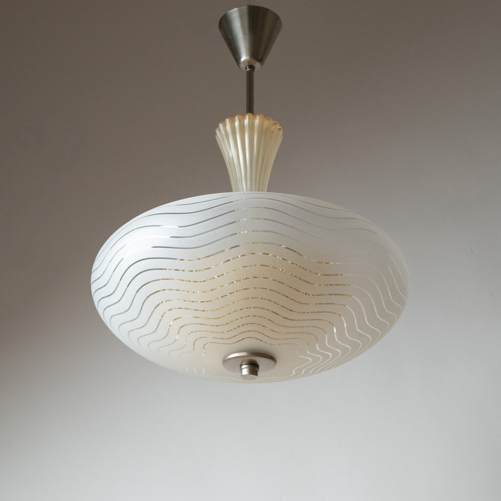 Orrefors Glass Chandelier, 1950s