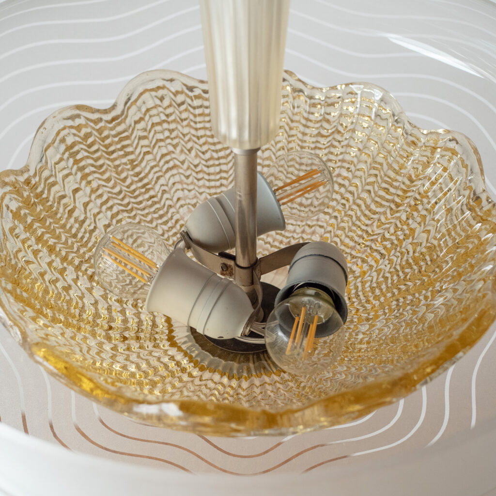 Orrefors Glass Chandelier, 1950s