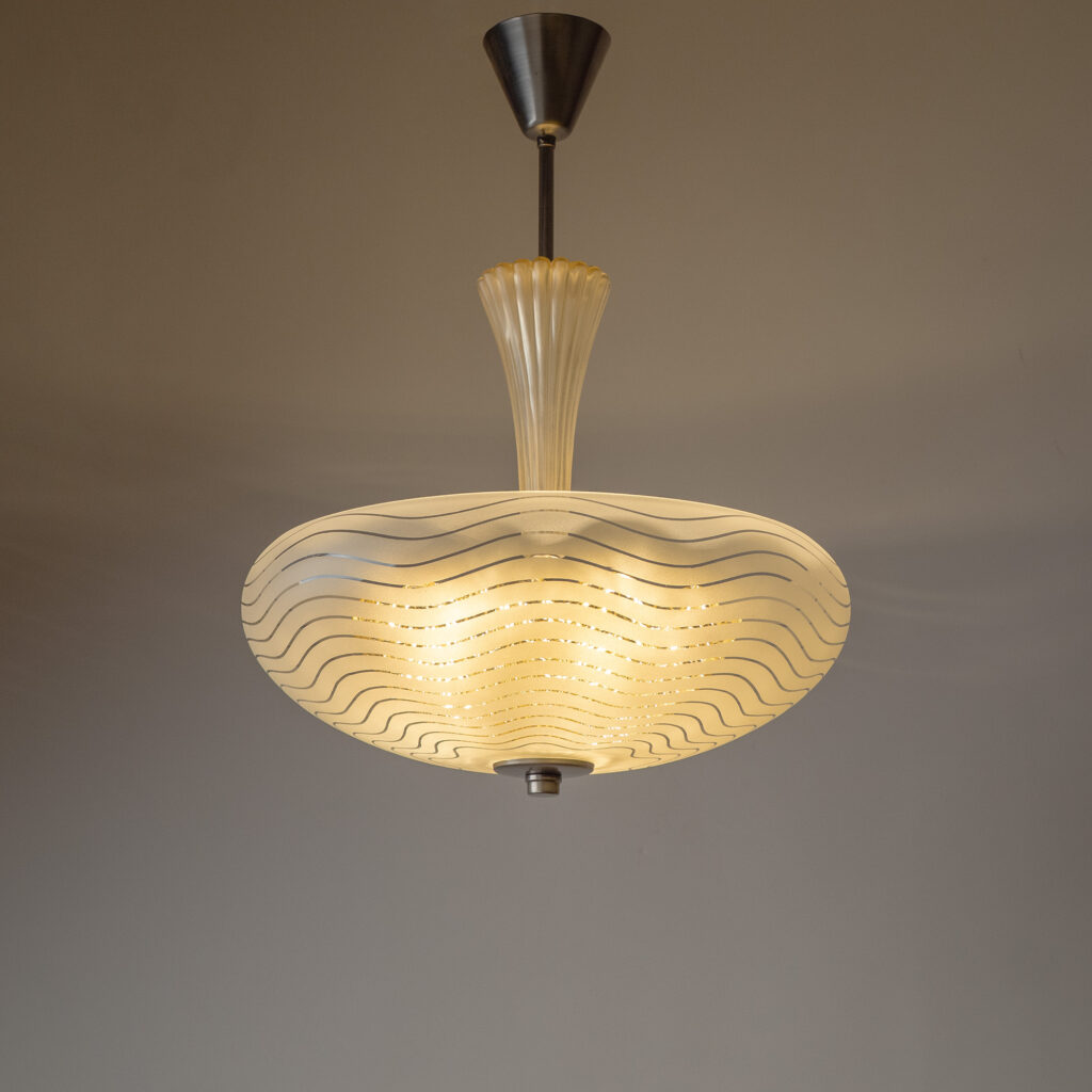 Orrefors Glass Chandelier, 1950s