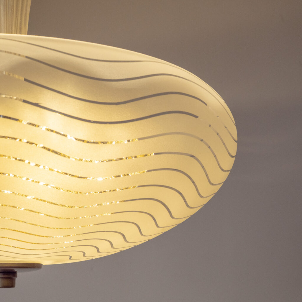 Orrefors Glass Chandelier, 1950s