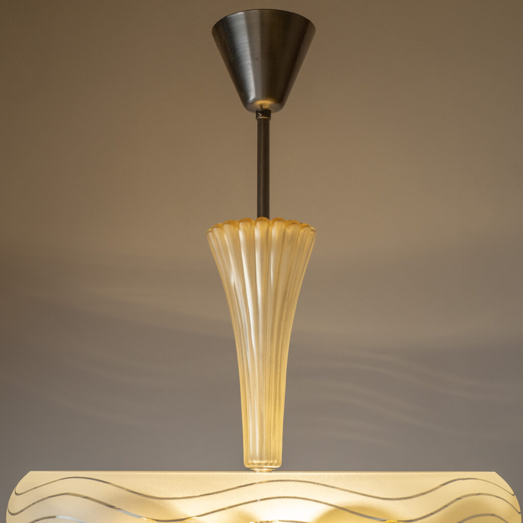Orrefors Glass Chandelier, 1950s
