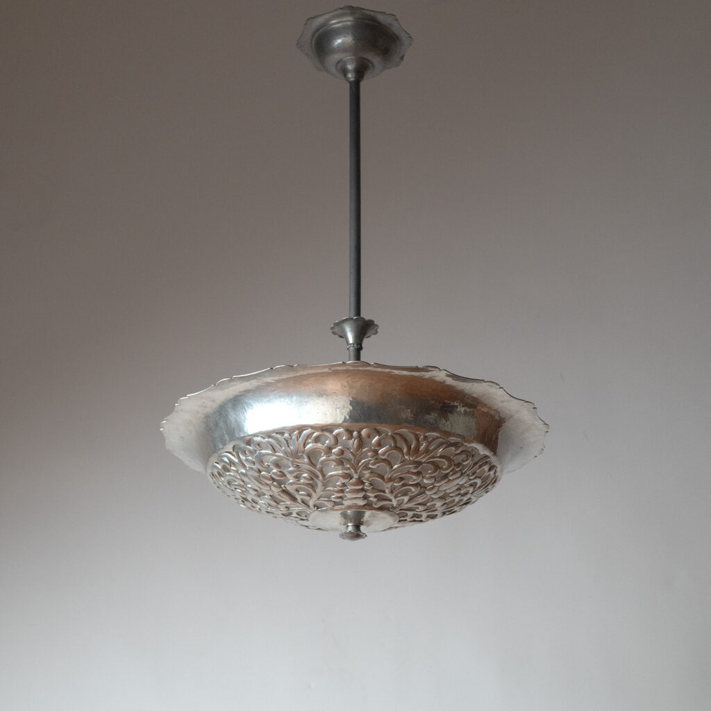 Swedish Grace Pewter Chandelier, circa 1920