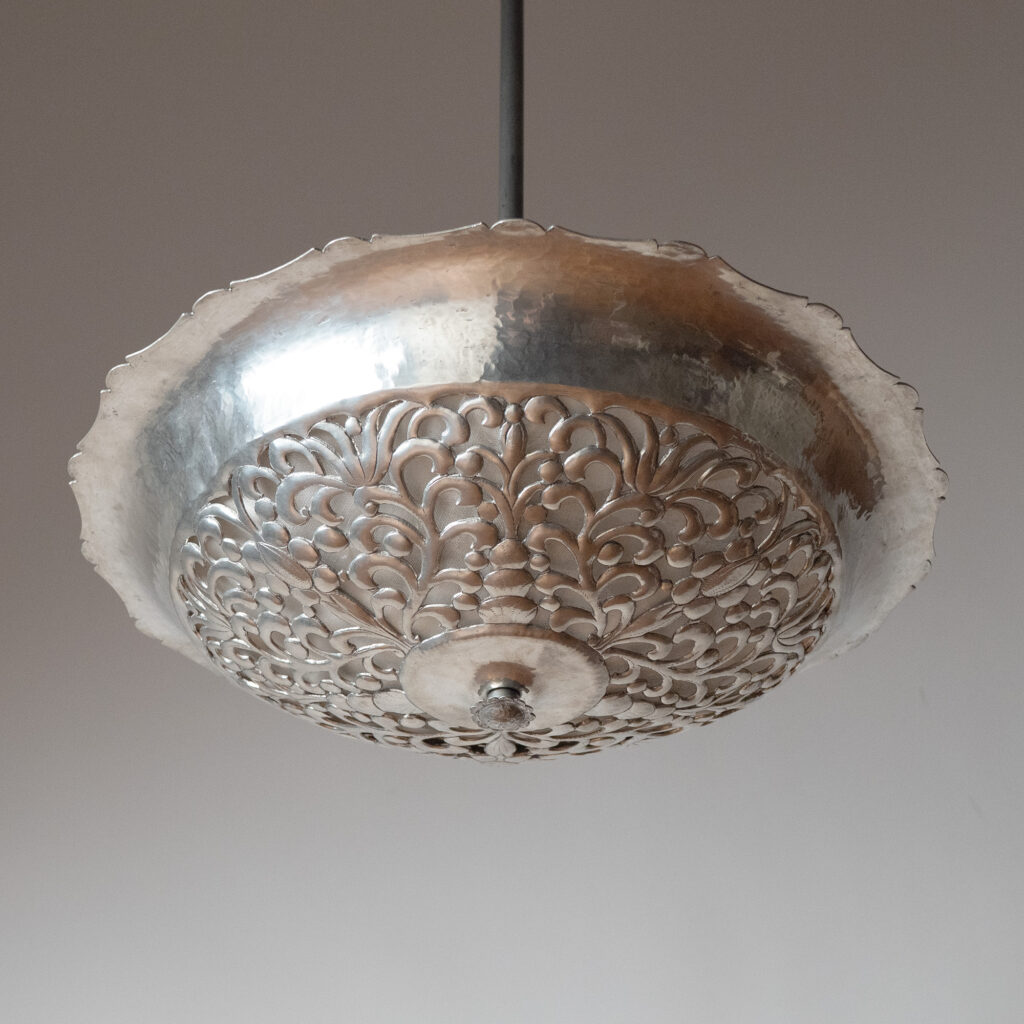 Swedish Grace Pewter Chandelier, circa 1920