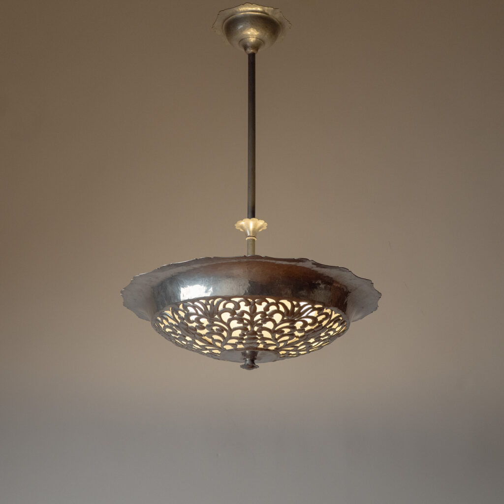 Swedish Grace Pewter Chandelier, circa 1920