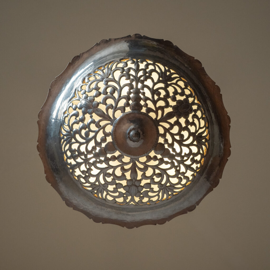 Swedish Grace Pewter Chandelier, circa 1920