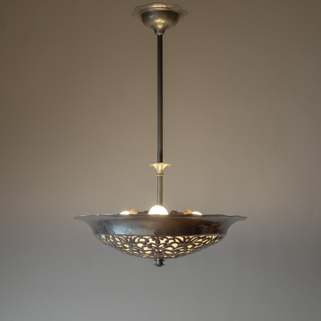 Swedish Grace Pewter Chandelier, circa 1920