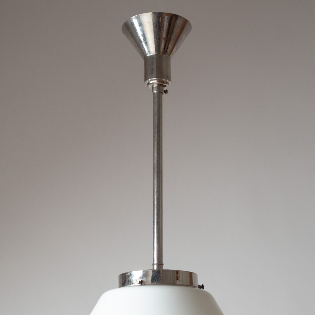 Böhlmarks Nickel And Glass Pendant, 1930