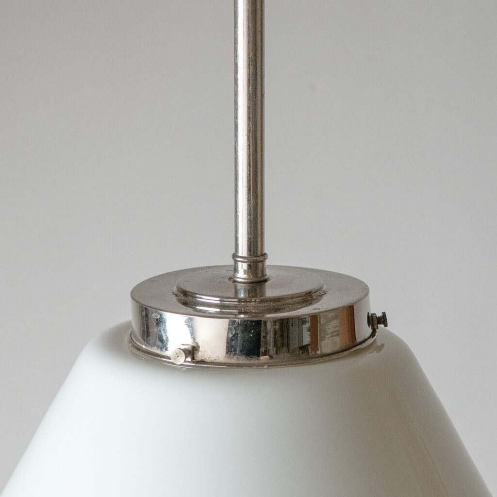 Böhlmarks Nickel And Glass Pendant, 1930